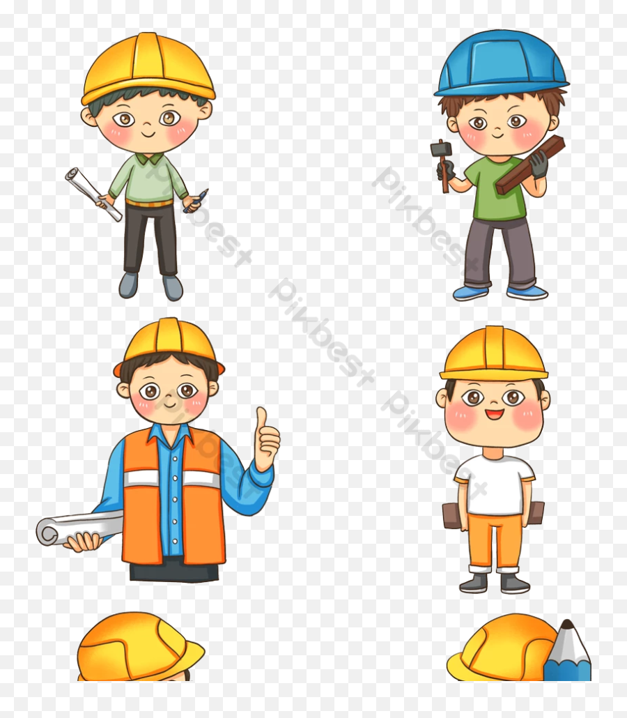 Cartoon Character Engineer Png Collection Png Images Psd - Construction Worker Emoji,Hard Working Emoji