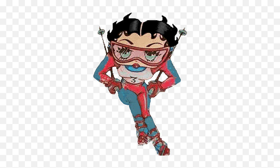 Down Hill Racer Betty Boop Cartoon Betty Boop Betty Boop - Fictional Character Emoji,Facebook Emojis With Effects Snowboard