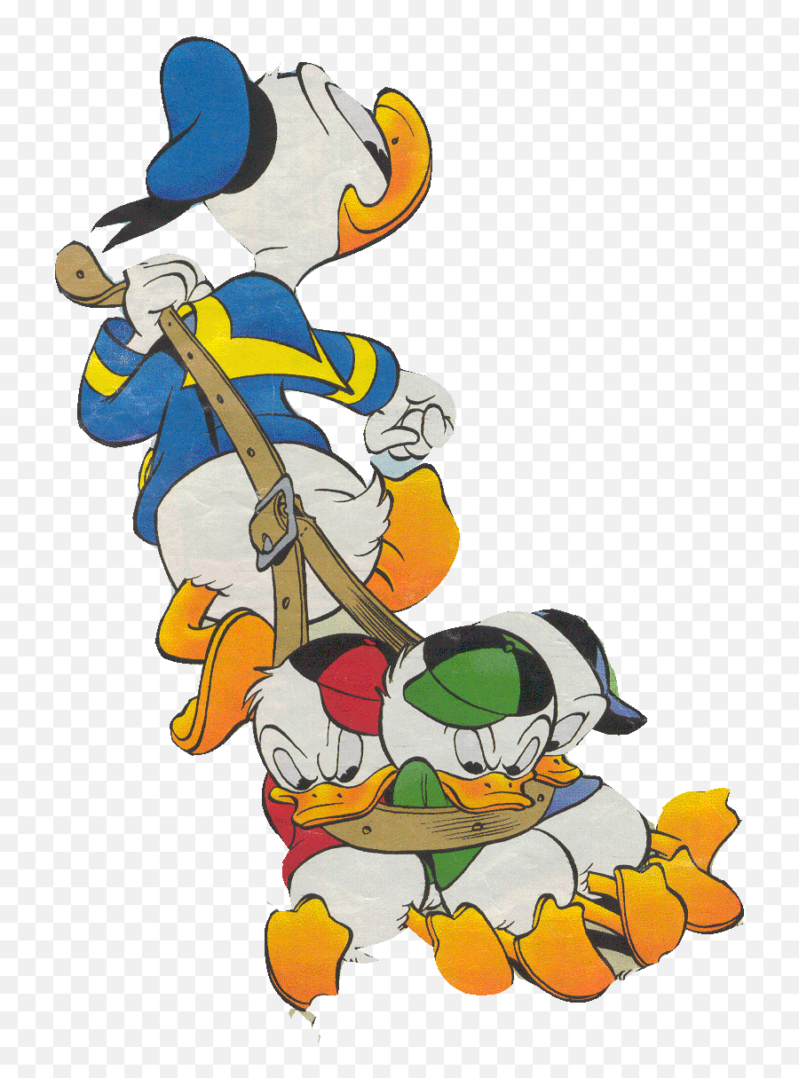 Donald Duck Hugs 3 Nephews Clipart - Donald Duck Angry And 3 Nephews Emoji,Funny Hugs & Kisses Emojis