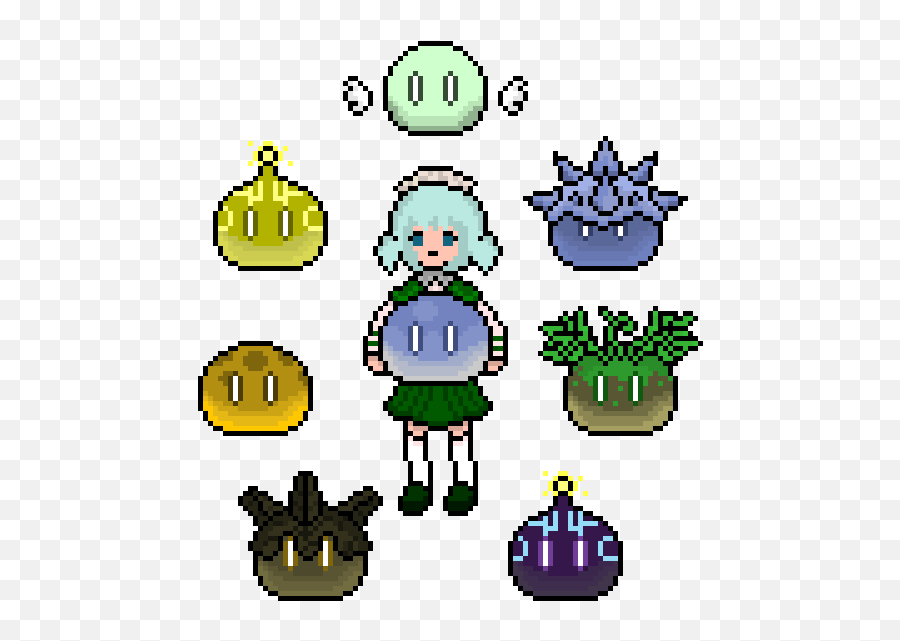 Pixelated Slimes 3 - Genshin Impact Official Community Dot Emoji,Animated Gif Emoticon For Reuse