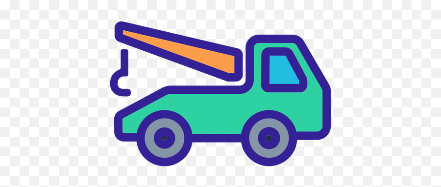 Towing Vehicle Colored Outline Icon Emoji,Dumptruck Emojis