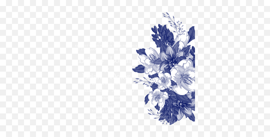 Download Blue Flower Wedding Invitations Vector Design Emoji,Emoticon For Blue Flower