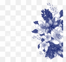 Download Blue Flower Wedding Invitations Vector Design Emoji,Emoticon For Blue Flower