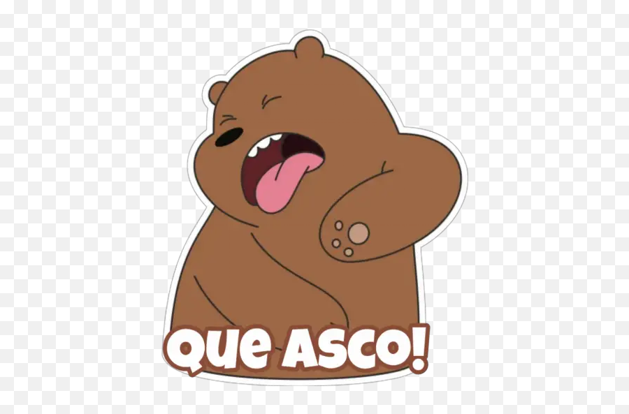 Pardo Osos Escandalosos Sticker Per Whatsapp Emoji,Emojis Con Ascos