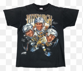 Download Vintage 90s Pittsburgh Penguins Caricature Tee Emoji,Pittsburgh Penguins Facebook Emoticons