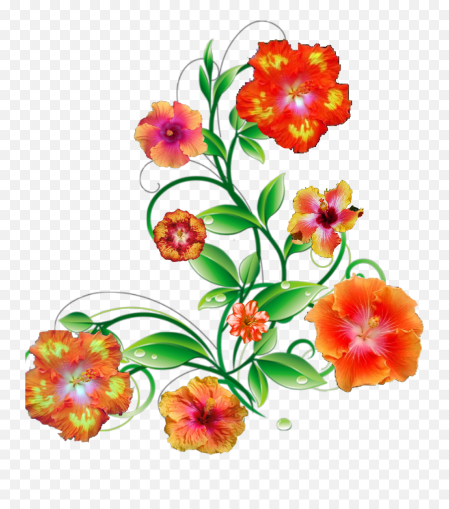 Hibiscus Flower Tropicalflower Sticker - Floral Emoji,Tropical Flower Emoji