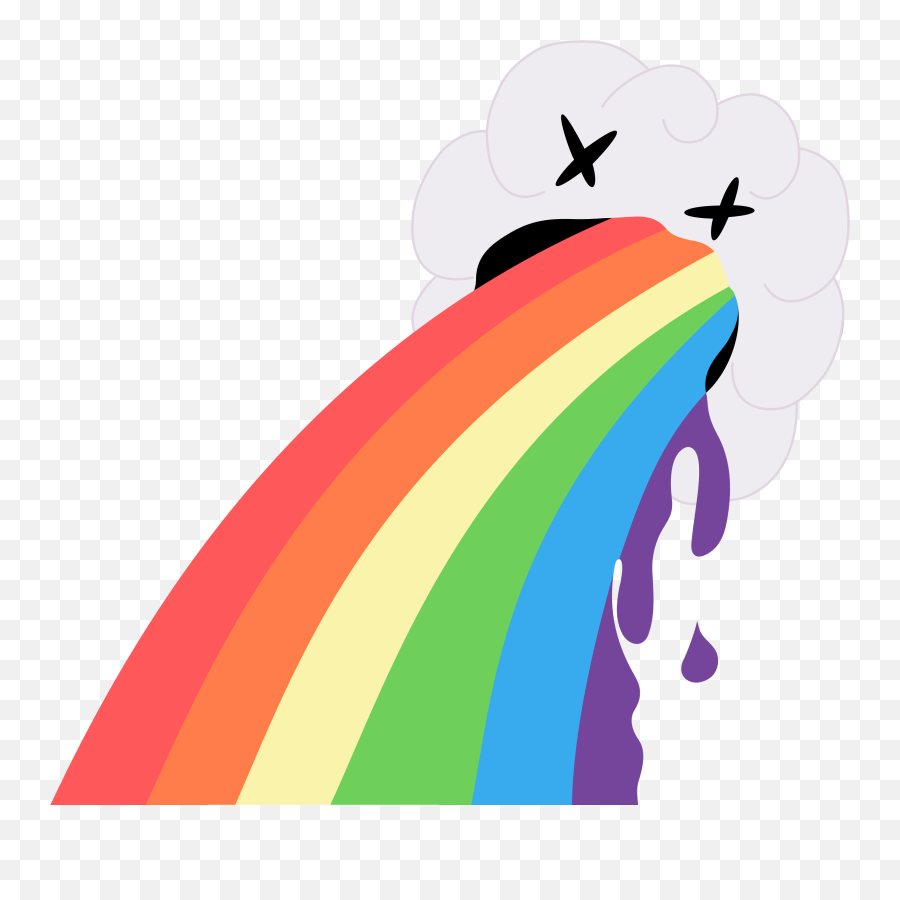 Rainbow Barf Rain Dead Cloud Snapchat Sticker By Ani - Rainbow Barf Emoji,Rainy Cloud Emoji