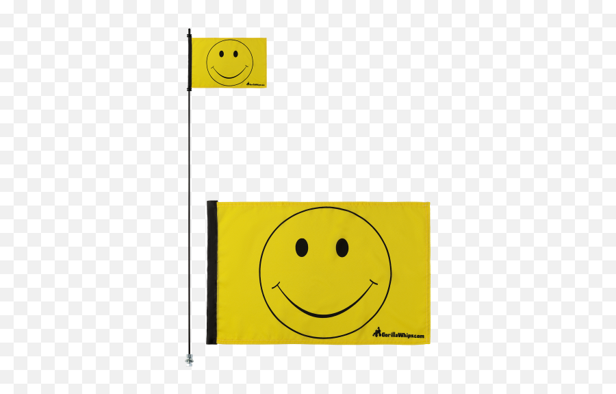 Yellow Smiley Face 12 X 18 Safety Flag W Black Or White 14 X 6u0027 Whip - Happy Emoji,6 Emoticon