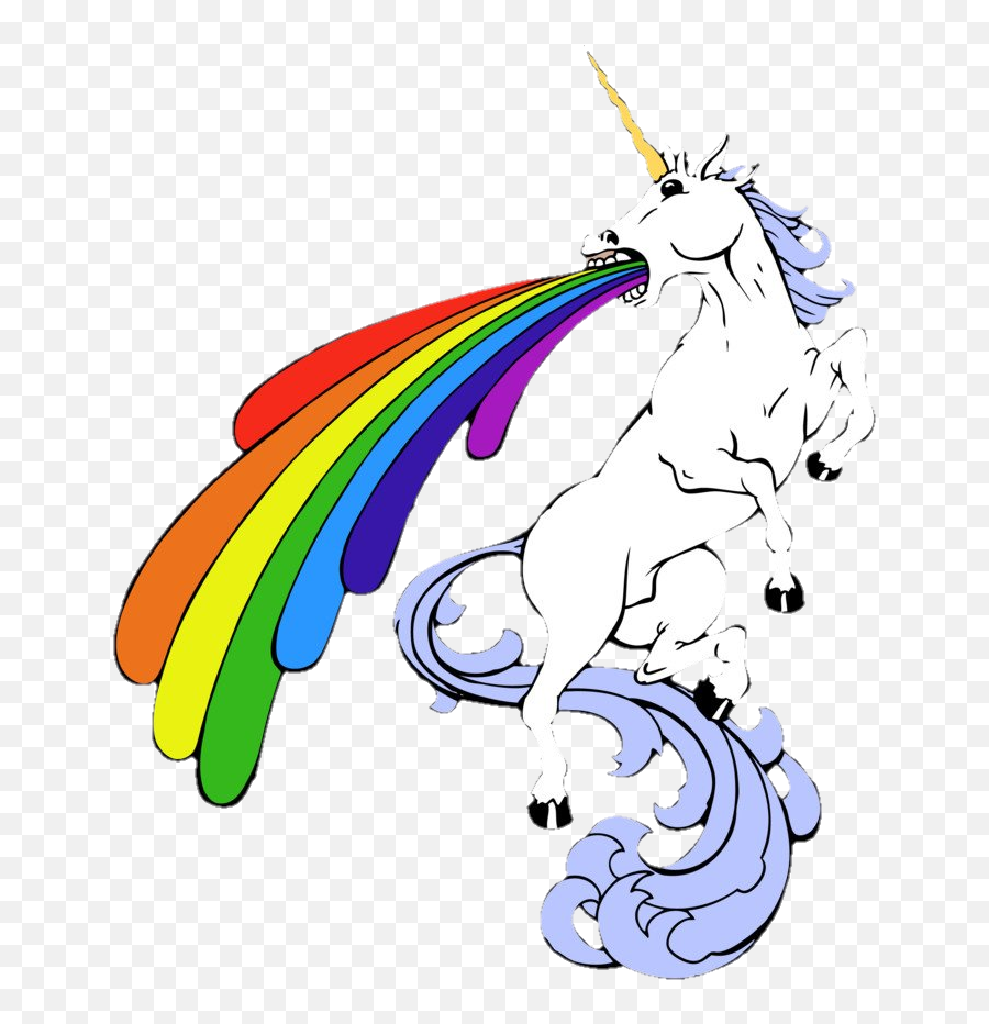 Unicorn Rainbow Puke Barf Vomit Sticker By Creature - Unicorn Vomiting Rainbow Emoji,Barfing Rainbow Emoji