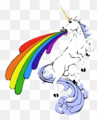 Unicorn Rainbow Puke Barf Vomit Sticker By Creature - Unicorn Vomiting Rainbow Emoji,Barfing Rainbow Emoji