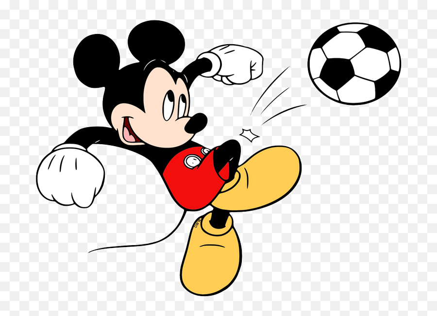 Mickey Playing Soccer - Cartoon Transparent Cartoon Jingfm Cartoon Clip Art Soccer Ball Emoji,Soccer Ball Girl Emoji