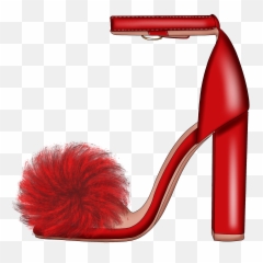 Pompom Heels Redheels Sticker - Open Toe Emoji,Red High Heel Emoji