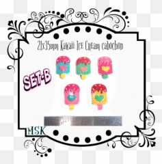 Kawaii Ice Cream Cabochon - Kitchen Sandwich Squishy Emoji,Emoji Stamp Set