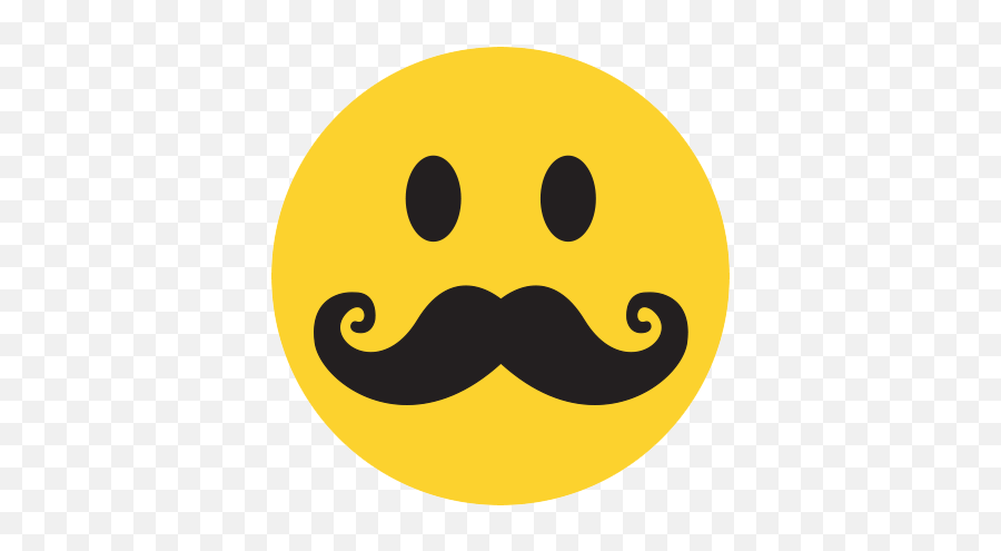 Moustache Smiley Badge - Humbák Mvek Emoji,Partner Emoticon And Badge Guide