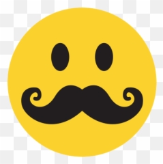 Moustache Smiley Badge - Humbák Mvek Emoji,Partner Emoticon And Badge Guide
