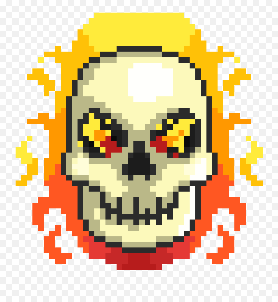 Cute Skull Pixel Art - 8 Bit Spaceship Png Clipart Full Fire Skull Pixel Art Emoji,8 Bit Emoji