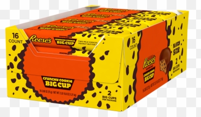 Crunchy Cookie Cup King Size Candy Bar - Crunchy Cookie Big Cup Emoji,Emoji Stickers And Candy Box 36ct
