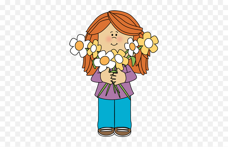 Flowers Clip Art Png Images - Girl Holding Flowers Clipart Emoji,Holding Flower Emoji