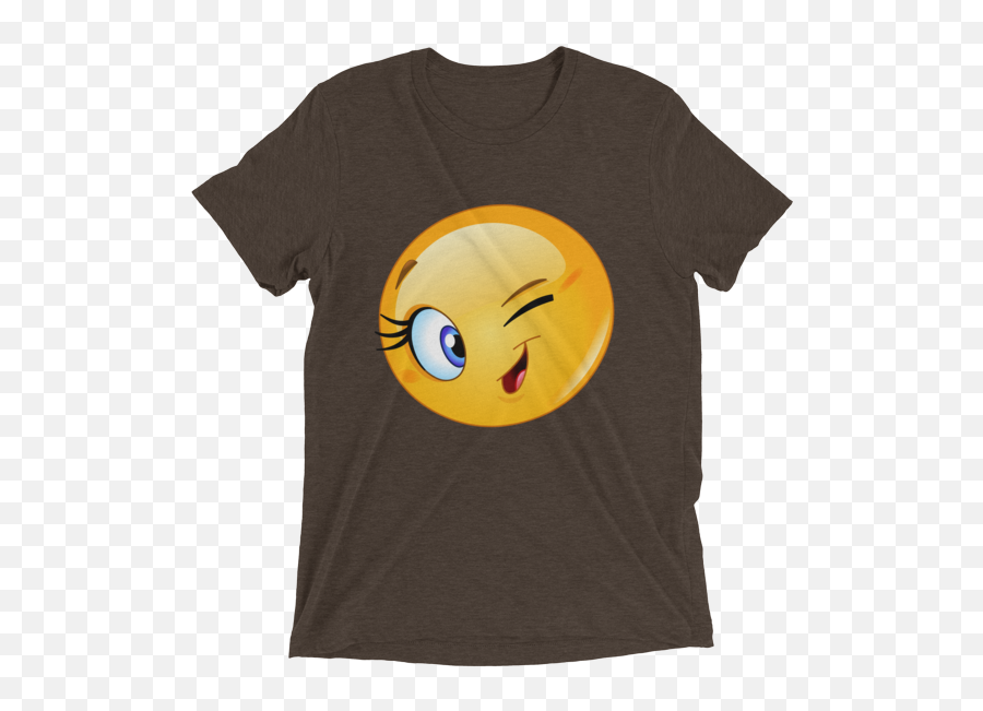 Female Emoji Winking Tshirt Funny Smiley Face Short Sleeve Womenu0027s T - Shirt What Devotion Coolest Online Fashion Trends Make America Cowboy Again Shirt,Super Happy Face Emoji
