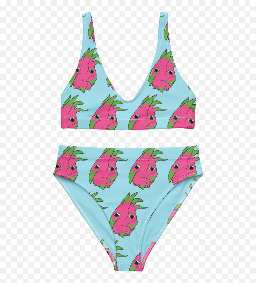Dragonfruit Recycled High - Waisted Bikini Emoji,Swimsuit Emojis