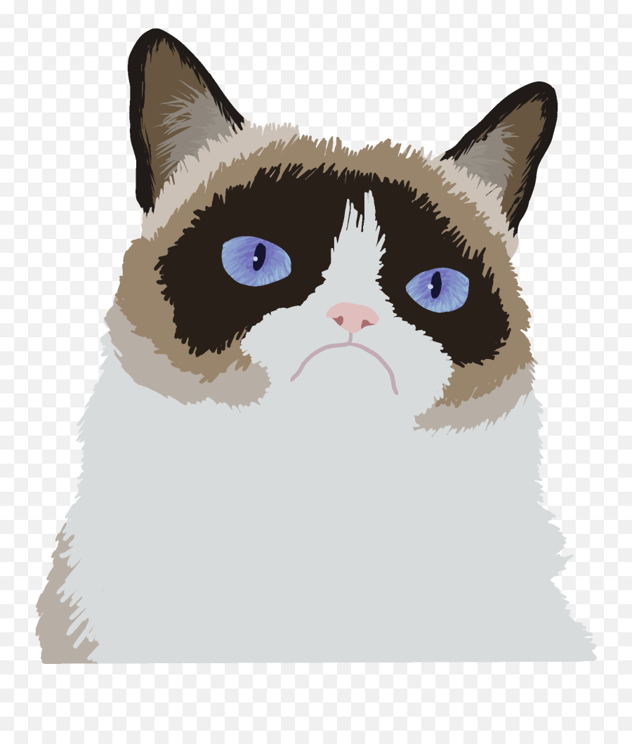 Grumpy Cat Clipart Svg - Grumpy Cat Art Png Transparent Soft Emoji,Grumpy Cat Emoji