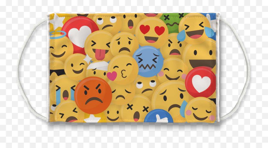 Emoji Crowd Sublimation Face Mask - Emoji,Face Mask Emoji