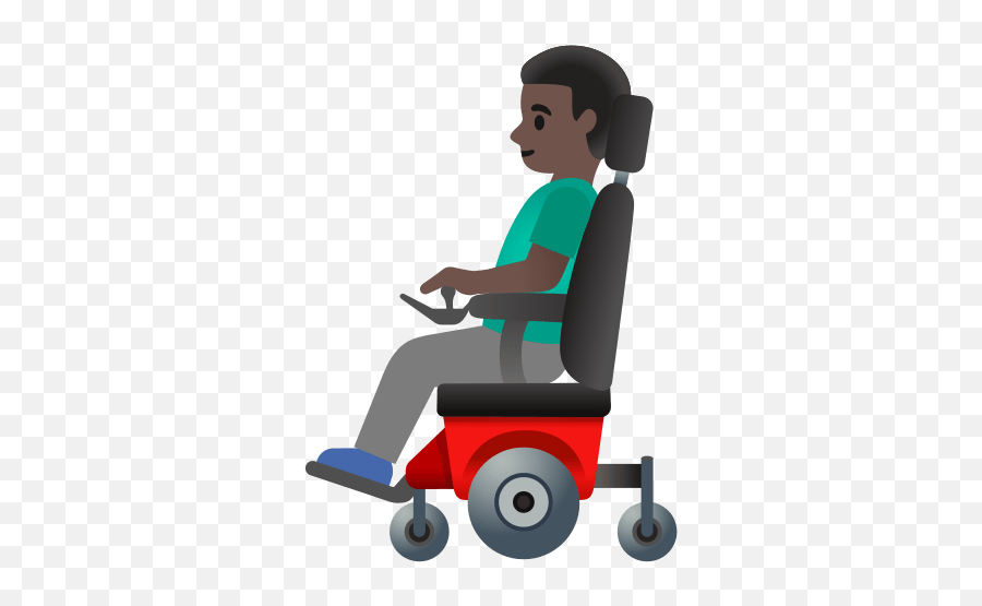 U200d Man In An Electric Wheelchair With Dark Skin Tone Emoji,Sitting Down Emoji