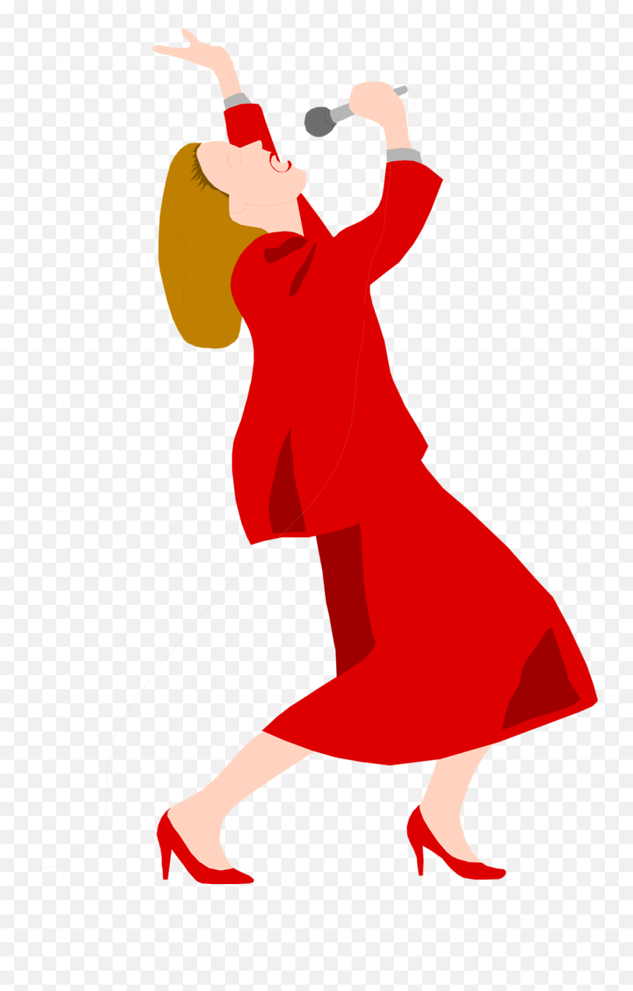 Singer Clipart Woman Singer Singer Woman Singer Transparent - Singing Clipart Transparent Background Emoji,Red Dress Lady Emoji