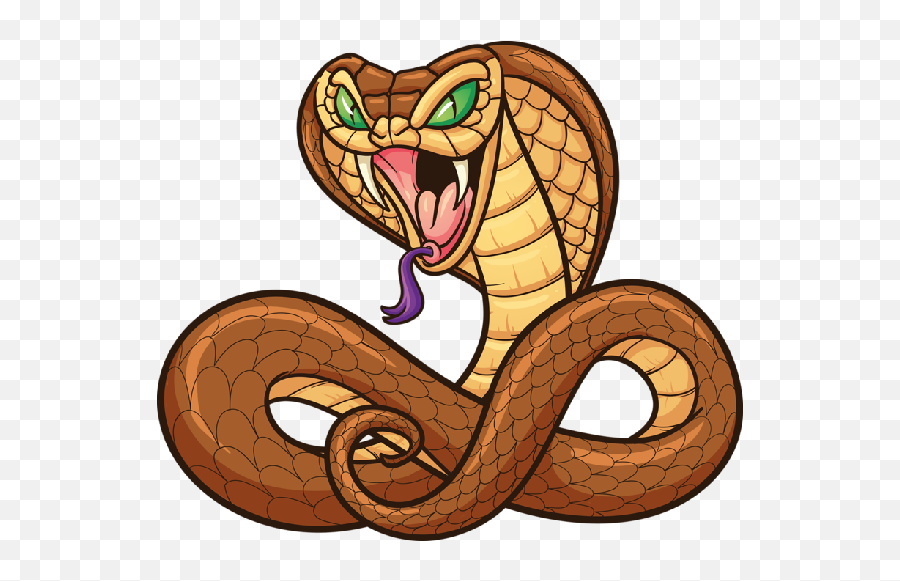Cartoon Cobra Snakes - Scary Snake Clipart Emoji,Green Snake Emoji Meaning