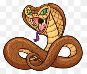 Cartoon Cobra Snakes - Scary Snake Clipart Emoji,Green Snake Emoji Meaning