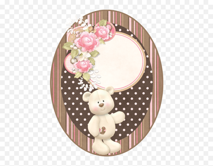Bear With Stripes Free Printable Cupcake Toppers And - Garden Roses Emoji,Emoji Cake Toppers