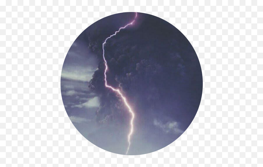 Cloud Clouds Aesthetic Circle Sticker - Lightning Emoji,Cloud With Lightning Emoji