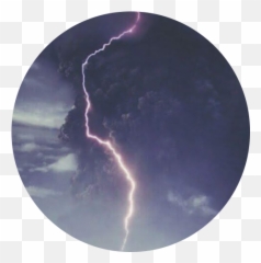Cloud Clouds Aesthetic Circle Sticker - Lightning Emoji,Cloud With Lightning Emoji