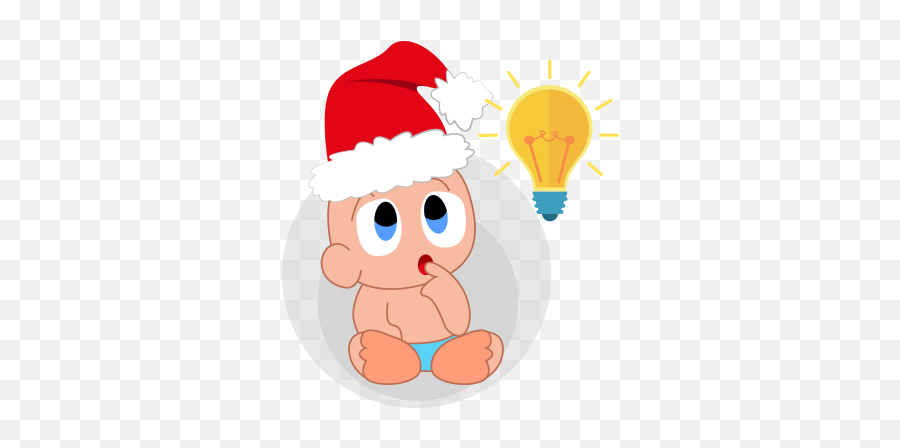 Baby Emoji Mery Christmas By Kien Bui Van - Santa Claus,Lighbulb Emoji