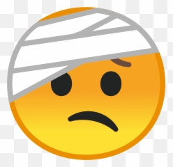 Face With Head - Bandage Emoji Clipart Free Download Head Bandage Clipart,Hot Face Emoji