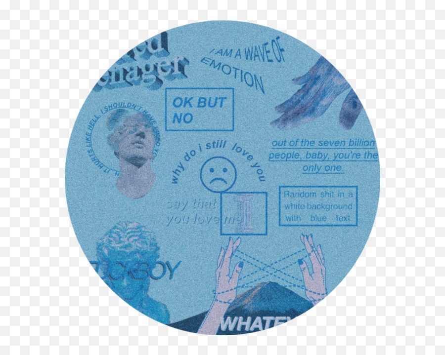 Aesthetic Blue Vaporwave Sticker By Milica - Dot Emoji,Only One Emotion Meme