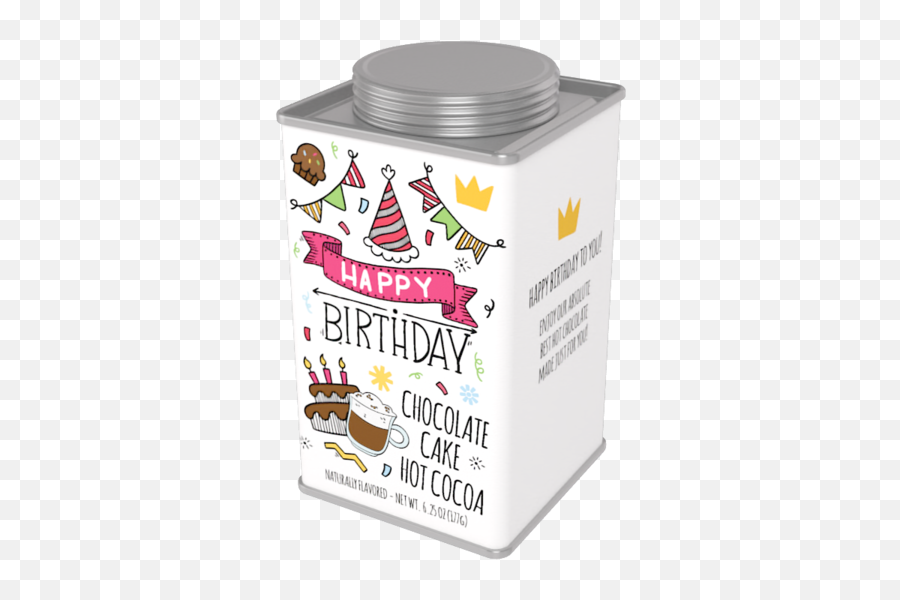 Happy Birthday Chocolate Cake Hot Cocoa 625oz Square Tin - Product Label Emoji,Hello Kitty Happy Birthday Emoticon