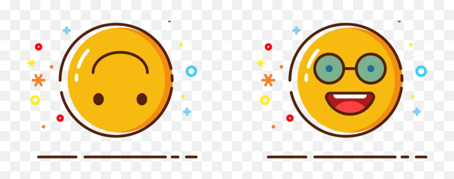 6 Cartoon Round Smiley Faces Vector Elements Png Images Ai - Dot Emoji,:-)6 Emoticon