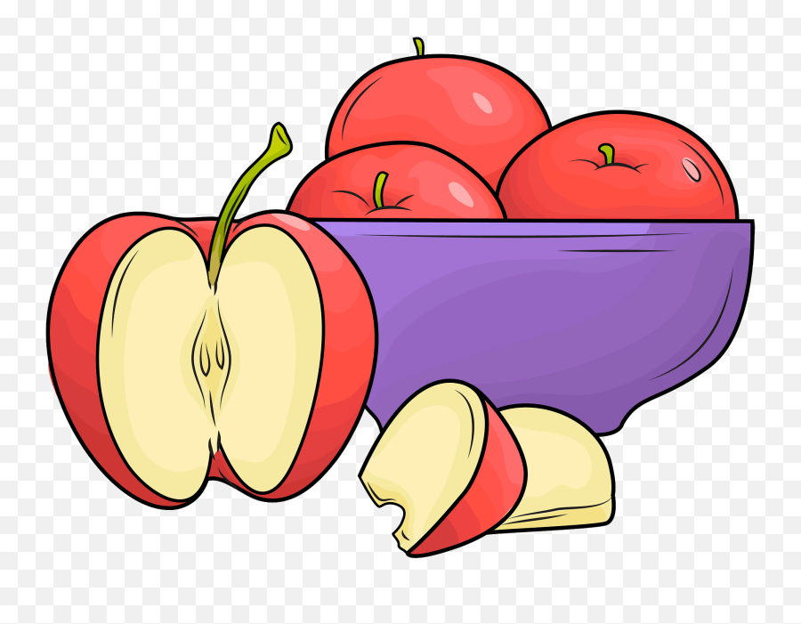 Apples Clipart - Apple In The Plate Cartoon Emoji,Adam And Eve Iphone Emojis
