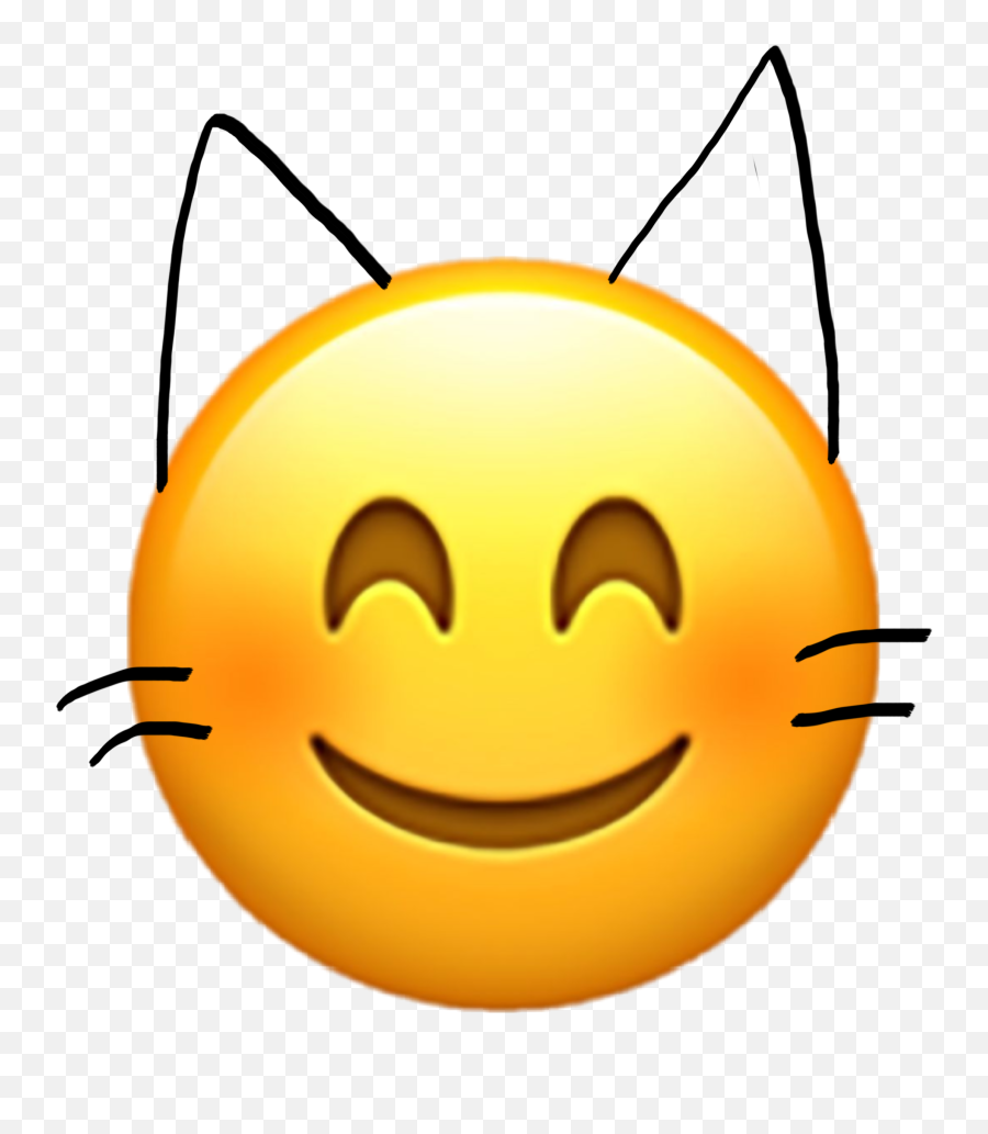 Cat Emoji Sticker Cute Sticker - Cara Que Sonríe Con Ojos Sonrientes,Kitty Emoji