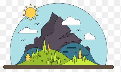 Download Mountain Vector Cartoon - Vector Mountain Clipart Png Emoji,Animated Mountain Climbing Emoticons