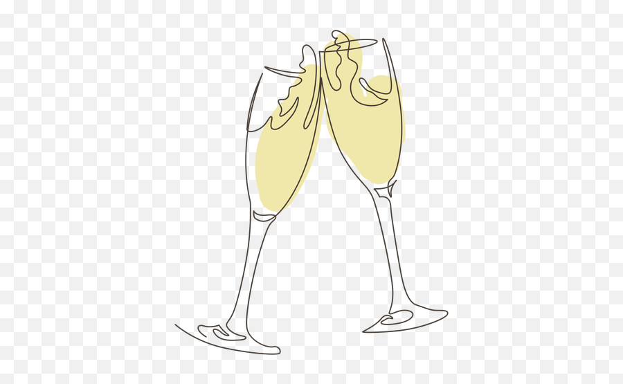 Toasting Champagne Glass Line Drawing - Taça De Champanhe Desenho Emoji,Toasting Mimosas Emoji