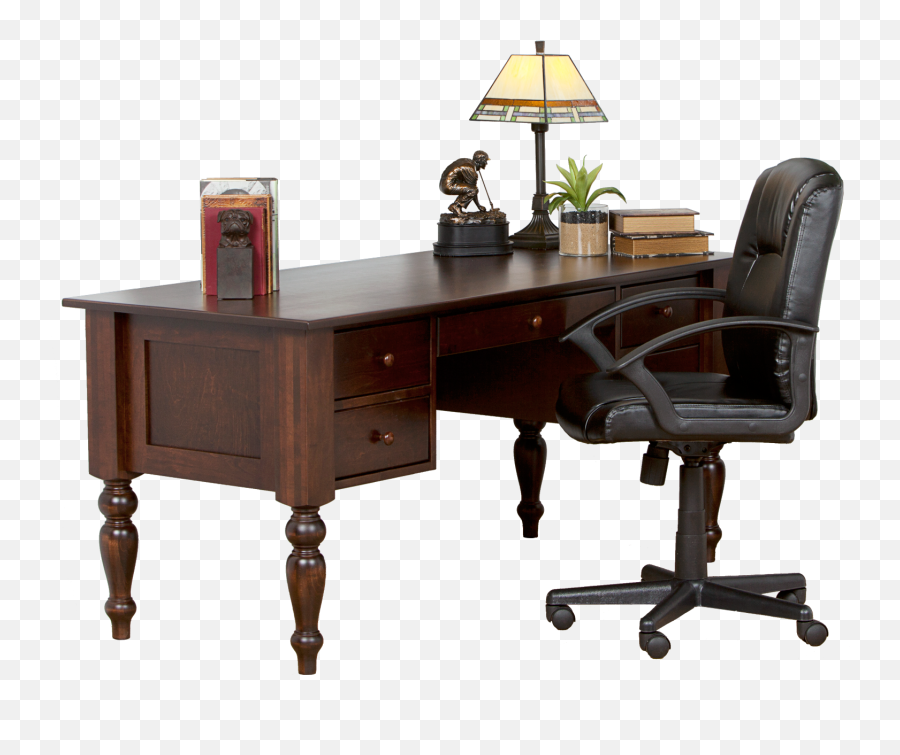 Turned Leg Wood Writing Desk Furniture - Writing Desk Png Emoji,Wooden ...