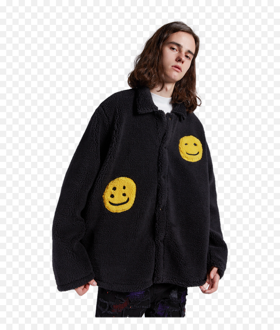Fleece Smiley Jacket U2013 Vdope Streetwear - Hooded Emoji,Sweater Black Emoticon