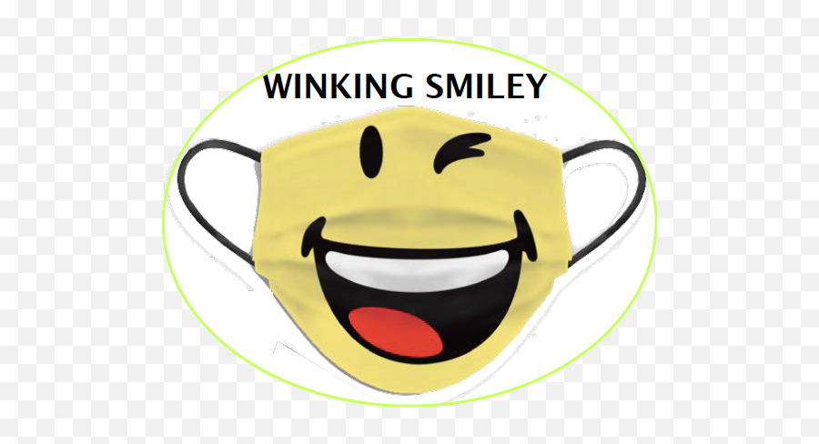 Smiley World Biomsk 10 Day Reusable Face Mask - Kids Emoji,Winking Emoticon Emoji Left