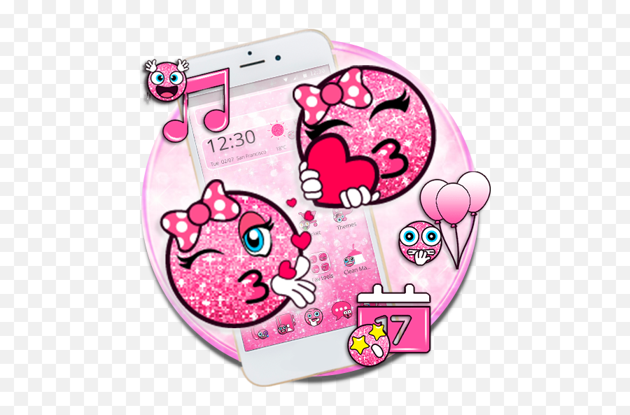 Pink Glitter Romantic Emoji Theme U2013 Applications Sur Google Play - Mobile Phone,San Francisco Giants Emojis
