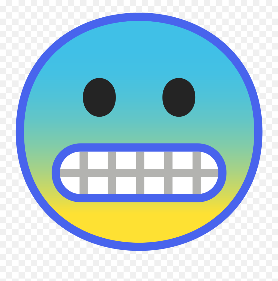 Cyan Gradient Grimacing Face Emoji - Cyan Emoji,Grimace Emoji