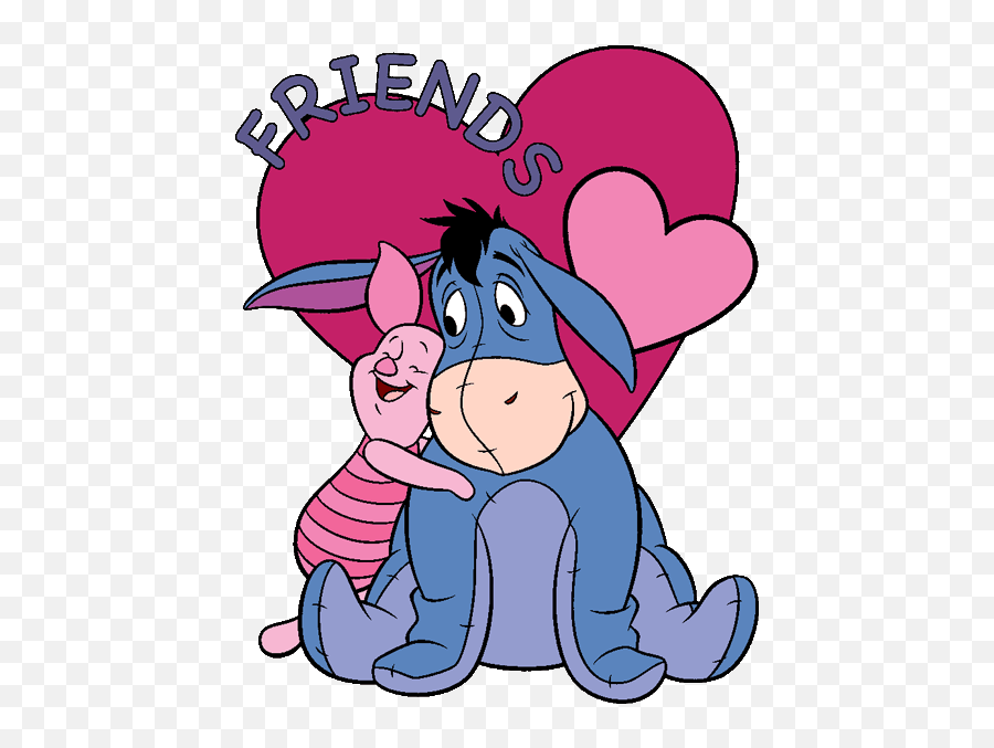 Valentine Card Design Clip Art Disney Valentine Images - Eeyore And Piglet Friends Emoji,Eeyore Emoticons