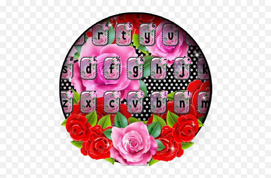 Red Rose Flower Keyboard Theme Download - Girly Emoji,Rose Emoji Android