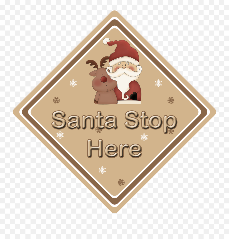 Non Personalised Santa Stop Here Rudolph Brown Emoji,Santa Sleigh Emoji